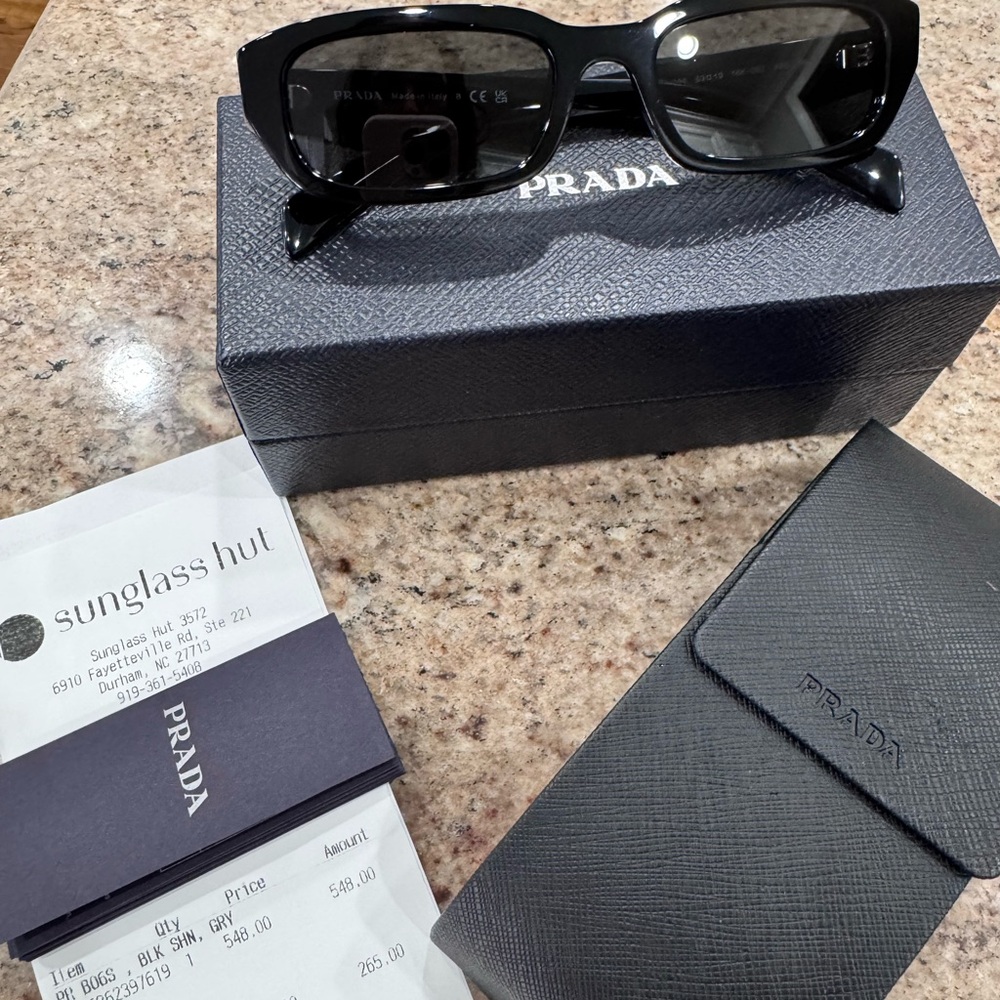 Prada Black and Dark Gray Sunglasses
